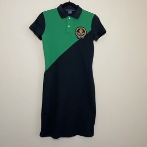 Vintage Ralph Lauren Sport Colorblock Polo Embroidered Crest Equestrian Y2KDress